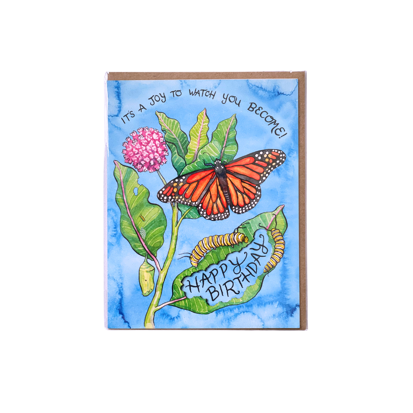 Monarchs and Milkweed Birthday Greeting Card